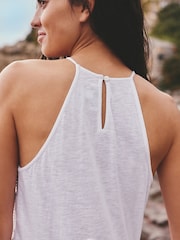 White Embroidered Mirror Detail High Neck Mini Dress - Image 5 of 5