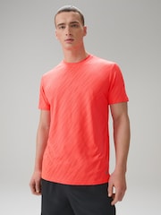 コーラルオレンジ - アクティブ ジャカード Tシャツ - 画像 1 / 9