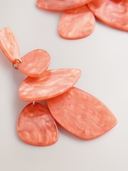 Coral Statement Resin Earrings - Image 4 of 5