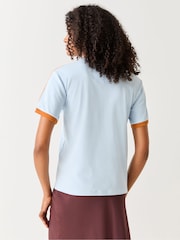 adidas Originals Blue/Orange Crochet 3 Stripe T-Shirt - Image 3 of 5