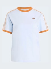 adidas Originals Blue/Orange Crochet 3 Stripe T-Shirt - Image 5 of 5
