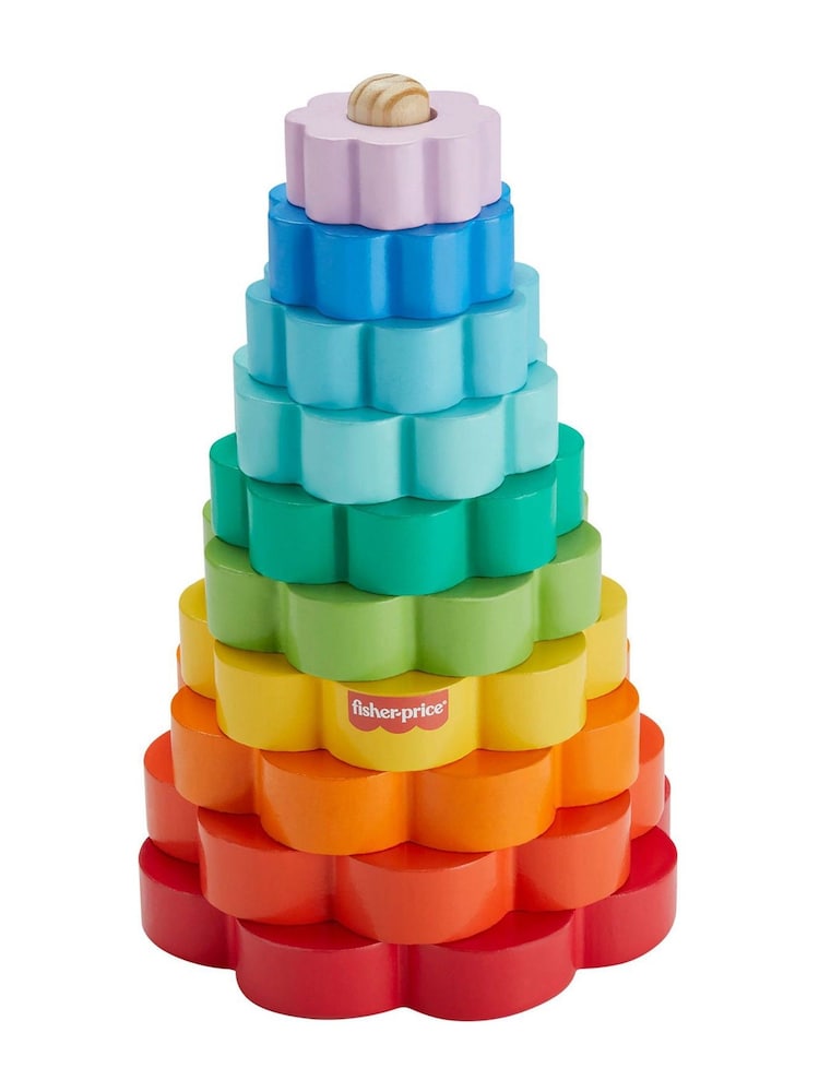 Mattel Games Fisher Price Wooden Ring Stacker - Image 1 of 2 Mattel Games Fisher Price Wooden Ring Stacker - Image 1 of 2