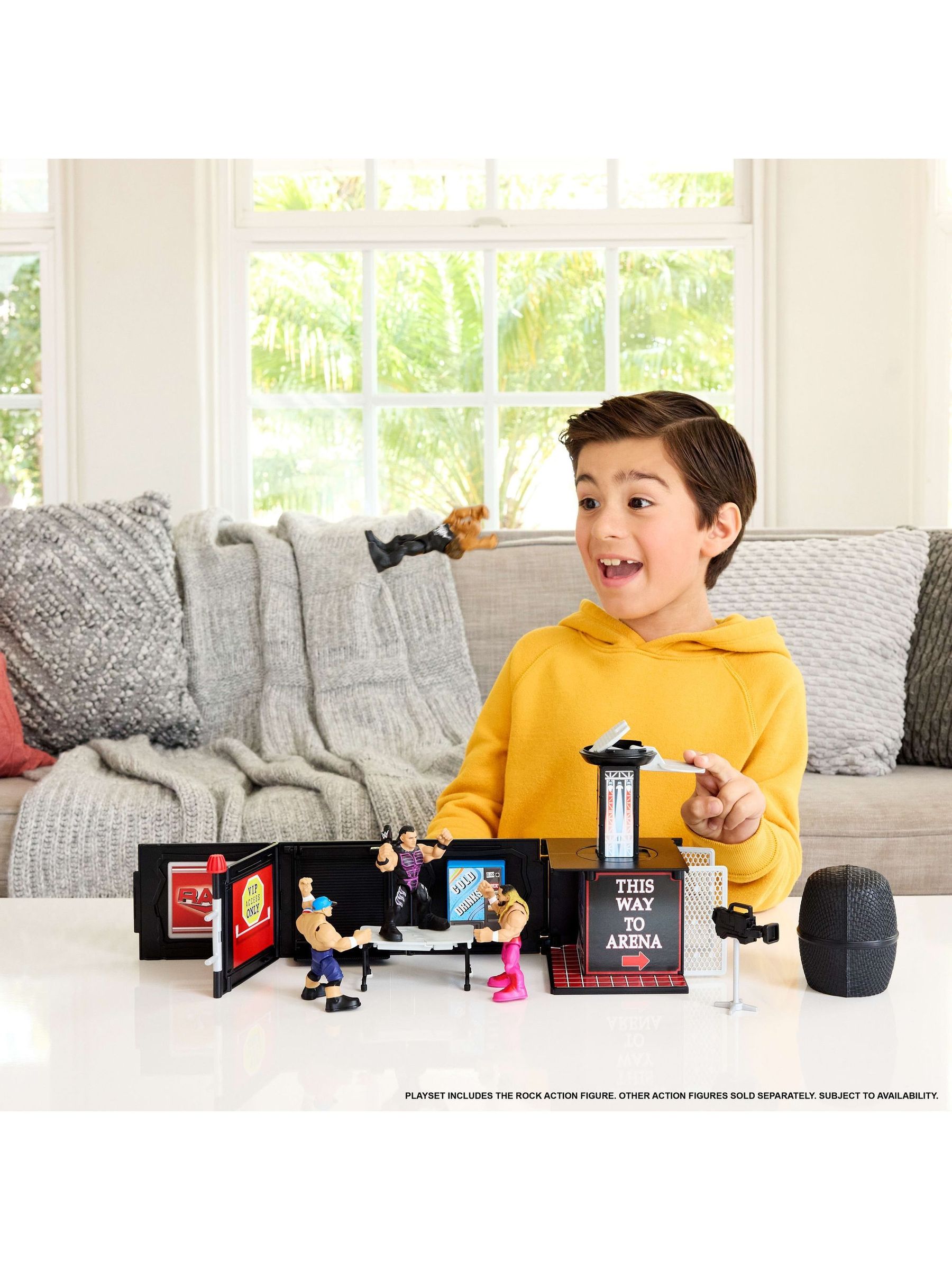 Buy Mattel Games WWE Knuckle Crunchers Microphone Playset from the