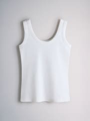 The Set 4 Pack Ribbed Scoop Vests Plum/Purple/White/Stripe - Image 3 of 6