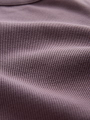 The Set 4 Pack Ribbed Scoop Vests Plum/Purple/White/Stripe - Image 6 of 6