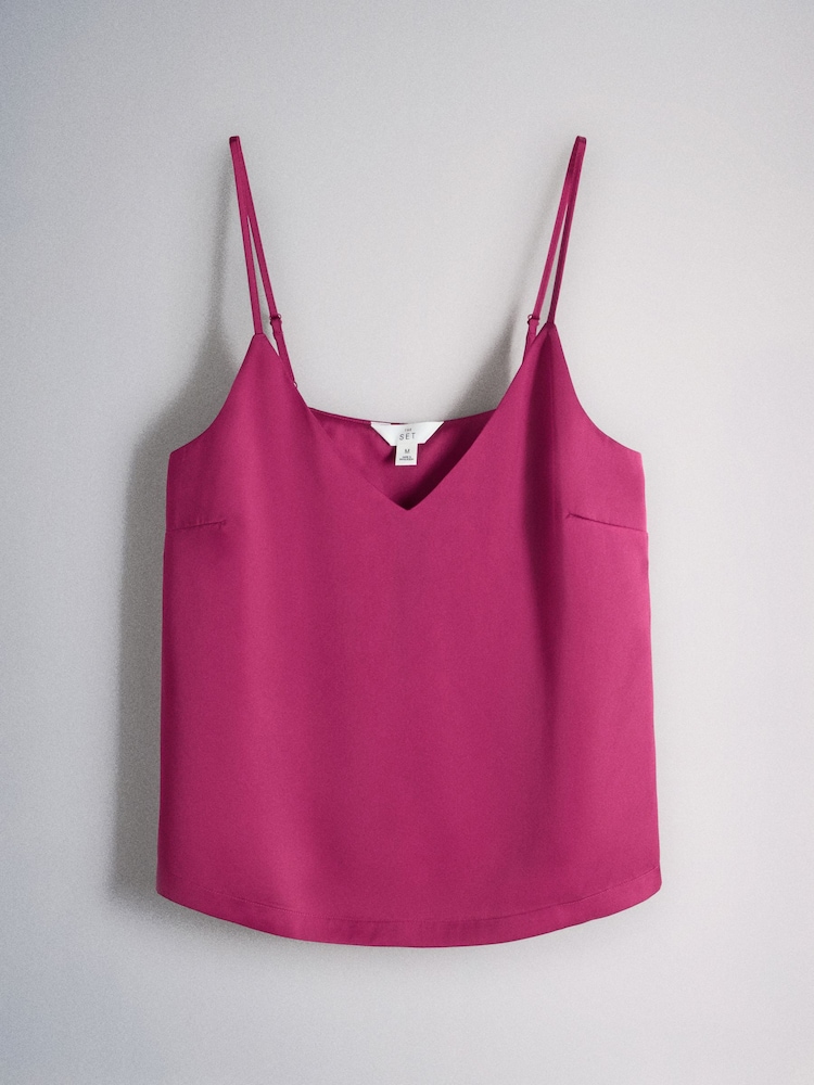 The Set 3 Pack Satin Cami and Short Pyjamas Set Berry/Spot/Stripe - Image 2 of 6