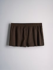 The Set 2 Pack Pointelle Cami and Short Pyjama Sets Brown/Cream - Image 12 of 14