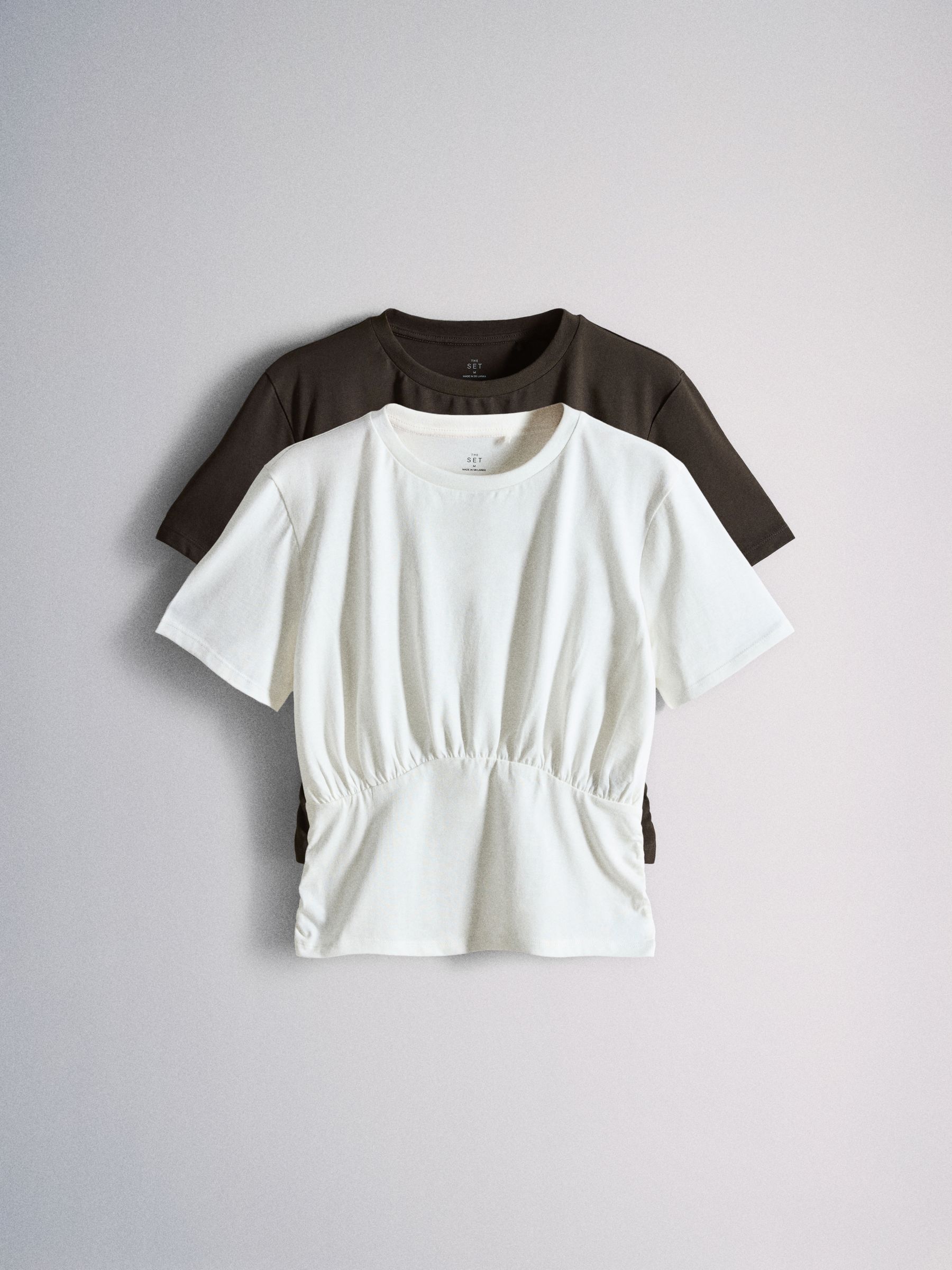 Buy The Set 2 Pack Smocked Waisted T-Shirts White/Brown from Next USA