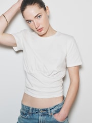 The Set 2 Pack Waist Detail Top White/Brown - Image 1 of 9