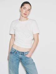 The Set 2 Pack Waist Detail Top White/Brown - Image 3 of 9