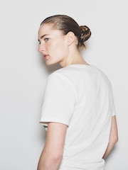 The Set 2 Pack Waist Detail Top White/Brown - Image 4 of 9