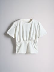 The Set 2 Pack Waist Detail Top White/Brown - Image 6 of 9