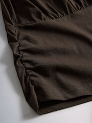 The Set 2 Pack Waist Detail Top White/Brown - Image 9 of 9