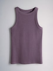 The Set 4 Pack Racer Ribbed Vests Purple/Pink/White/Neutral Stripe - Image 2 of 6