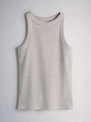 The Set 4 Pack Racer Ribbed Vests Purple/Pink/White/Neutral Stripe - Image 3 of 6