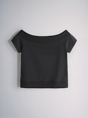 The Set 3 Pack Off Shoulder Tops Black Brown/White - Image 3 of 6