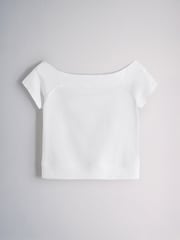 The Set 3 Pack Off Shoulder Tops Black Brown/White - Image 4 of 6