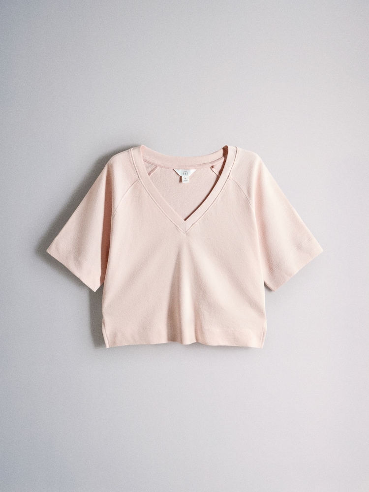 The Set V-Neck T-Shirt and Short Towelling Co-Ord - Bild 2 von 5