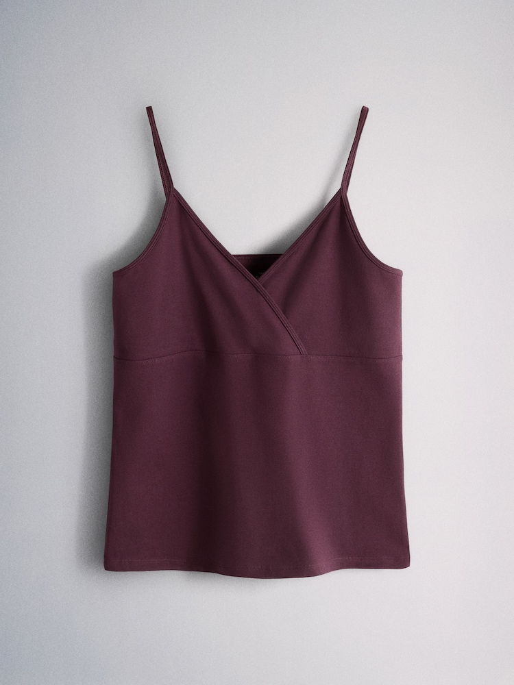 The Set 3 Pack Crossover Strappy Camis Navy Blue Spot/Light Pink/Plum - Image 6 of 6