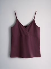The Set 3 Pack Crossover Strappy Camis Navy Blue Spot/Light Pink/Plum - Image 7 of 9