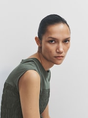 The Set 2 Pack Shirred Maxi Jersey Dresses Khaki Green/Black - Image 7 of 9