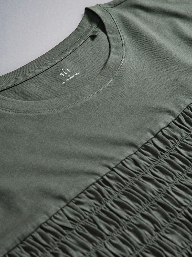 The Set 2 Pack Shirred Maxi Jersey Dresses Khaki Green/Black - Image 9 of 9