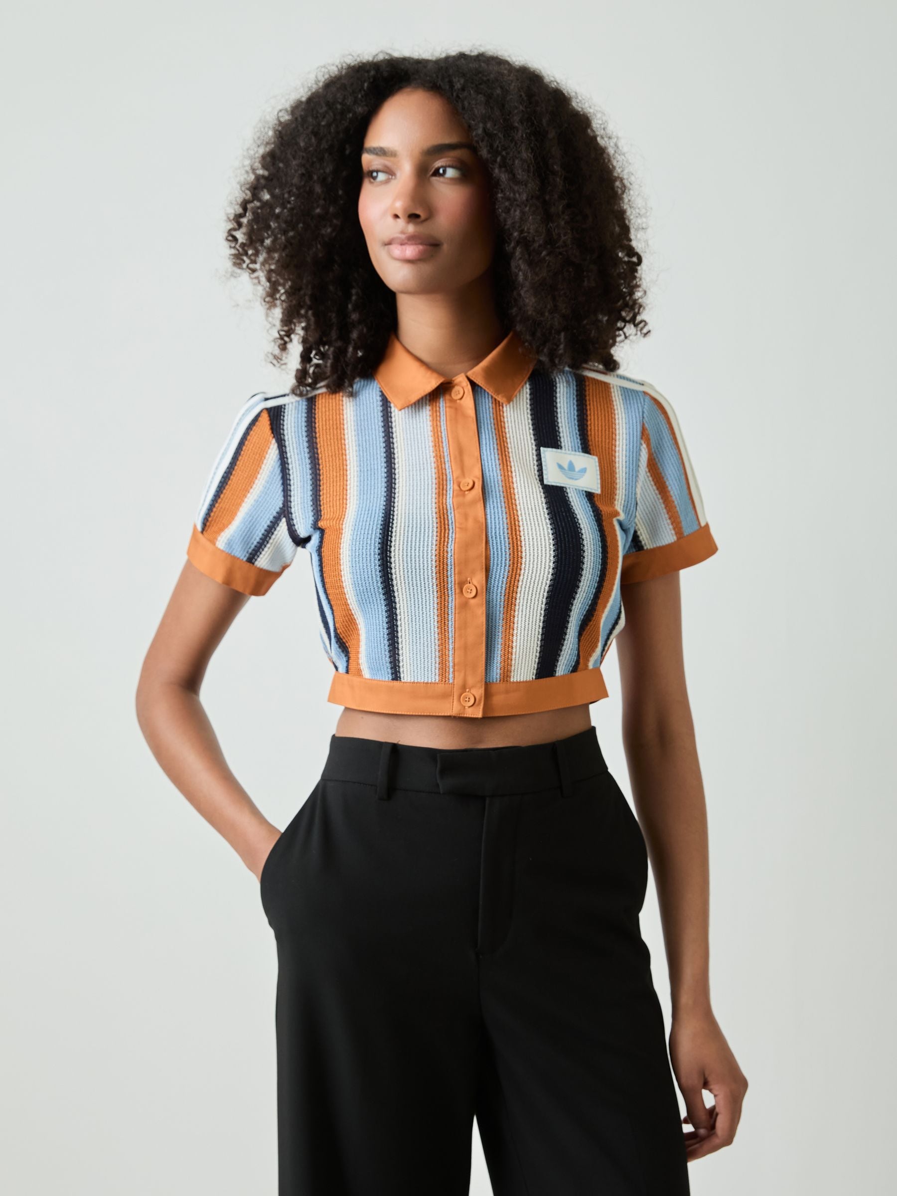 Buy adidas originals Orange adidas Originals Stripe Crochet Crop