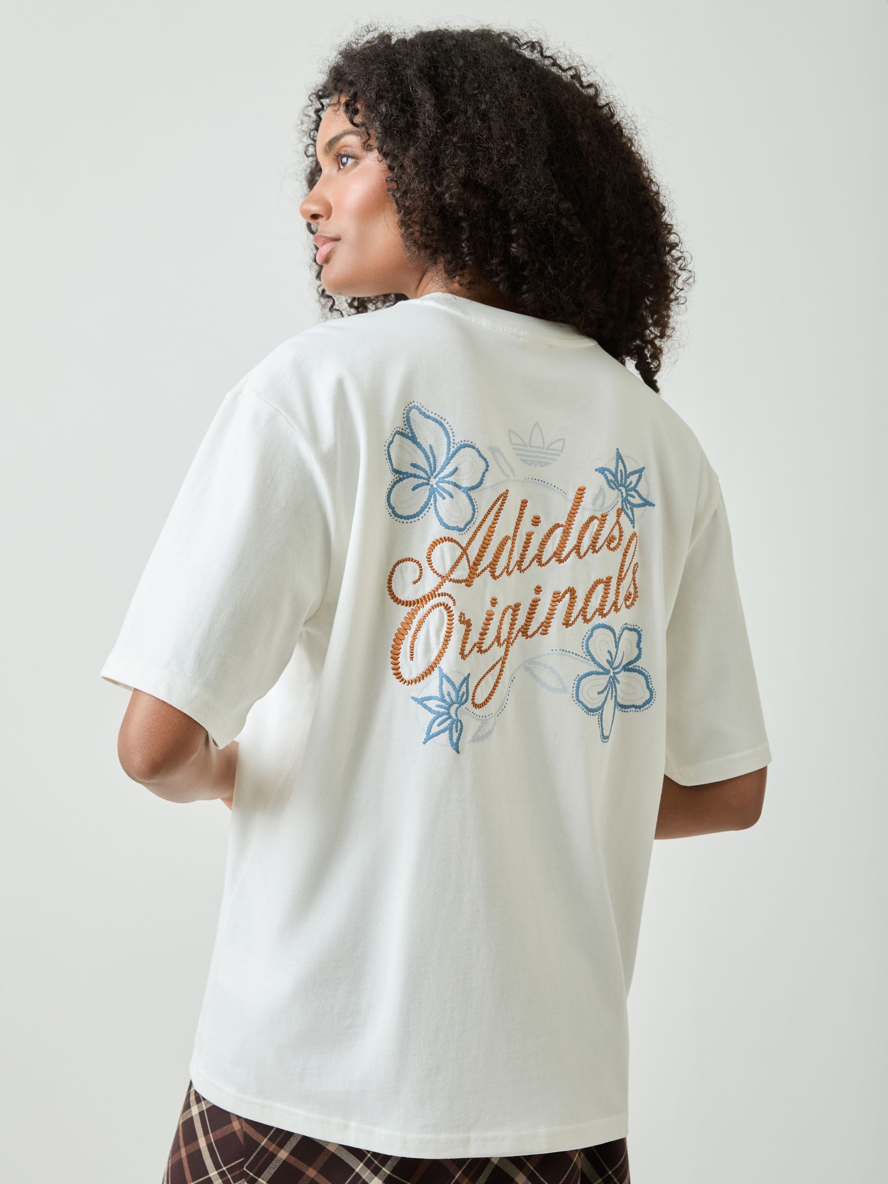 Buy adidas originals Cream Overszie Graphic T-Shirt from the Next
