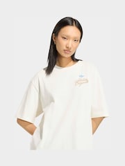 乳白色 - adidas originals Overszie Graphic T-Shirt - 圖片 4/6