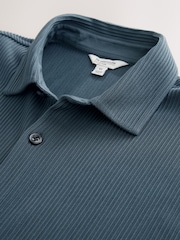 Blue Textured Jersey Short Sleeve Shirt - Image 2 of 3
