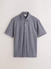Grey Textured Jersey Short Sleeve Shirt - Image 1 of 3