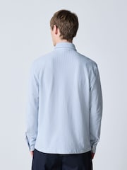 藍色條紋 - Regular Fit Pique Long Sleeve Shirt - 圖片 3，共 8