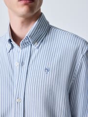 藍色條紋 - Regular Fit Pique Long Sleeve Shirt - 圖片 5，共 8