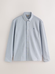藍色條紋 - Regular Fit Pique Long Sleeve Shirt - 圖片 6，共 8