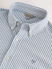藍色條紋 - Regular Fit Pique Long Sleeve Shirt - 圖片 7，共 8