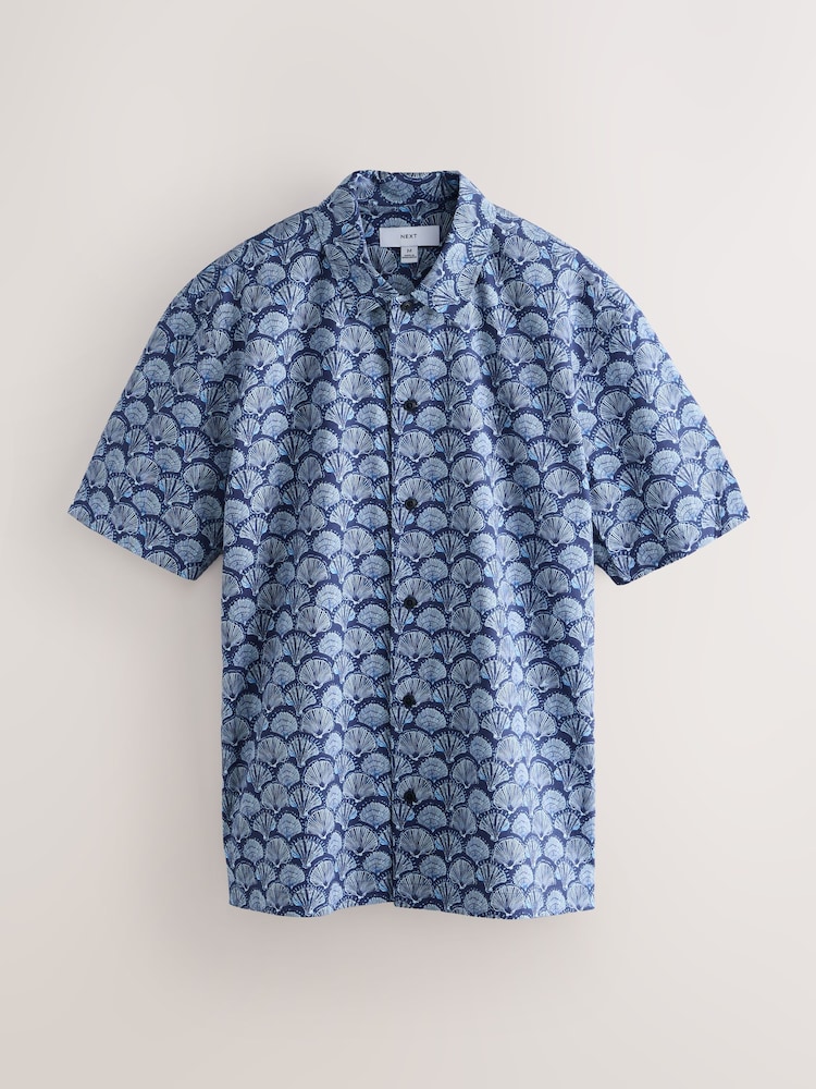 ネイビー シェル - プリント半袖シャツ - 画像 1 / 3