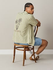 Green Check Embroidered Short Sleeve Shirt - Image 1 of 5