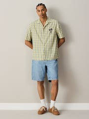 Green Check Embroidered Short Sleeve Shirt - Image 3 of 5