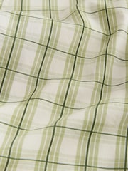 Green Check Relaxed Fit Embroidered Revere Collar Short Sleeve Shirt - Image 8 of 10