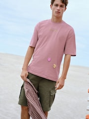 Pink Textured Check Short Sleeve Shirt - Image 4 of 8