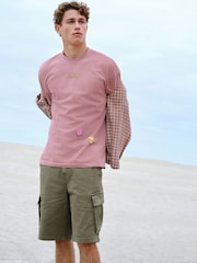Pink Textured Check Short Sleeve Shirt - Image 5 of 8