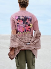 Pink Textured Check Short Sleeve Shirt - Image 7 of 8