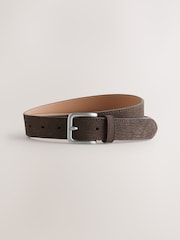 Brown Signature Nubuck Leather Belt Made In Italy - Image 2 of 4
