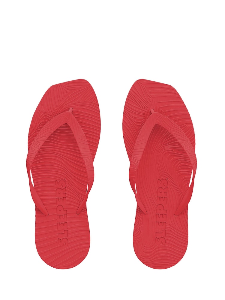 Sleepers Red Tapered Platform Flip Flops - Image 1 of 3