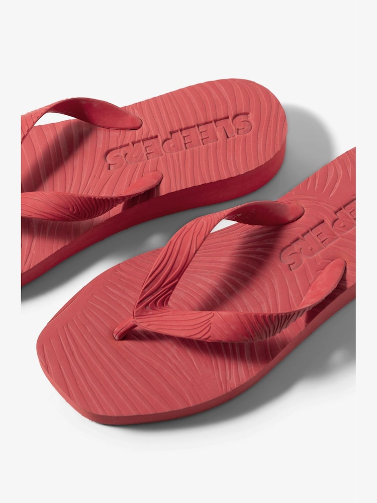 Sleepers Red Tapered Platform Flip Flops - Image 2 of 3