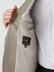 Off White Slim Fit Velvet Blazer - Image 4 of 7