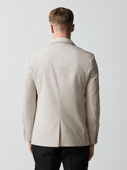 Off White Slim Fit Velvet Blazer - Image 6 of 7