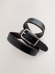 Black Brown Signature Reversible Formal Leather Belt Made In Italy - Image 2 of 4