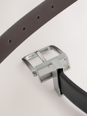 Black Brown Signature Reversible Formal Leather Belt Made In Italy - Image 3 of 4