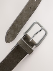 Neutral Brown Signature Nubuck Leather Belt Made In Italy - Image 4 of 4